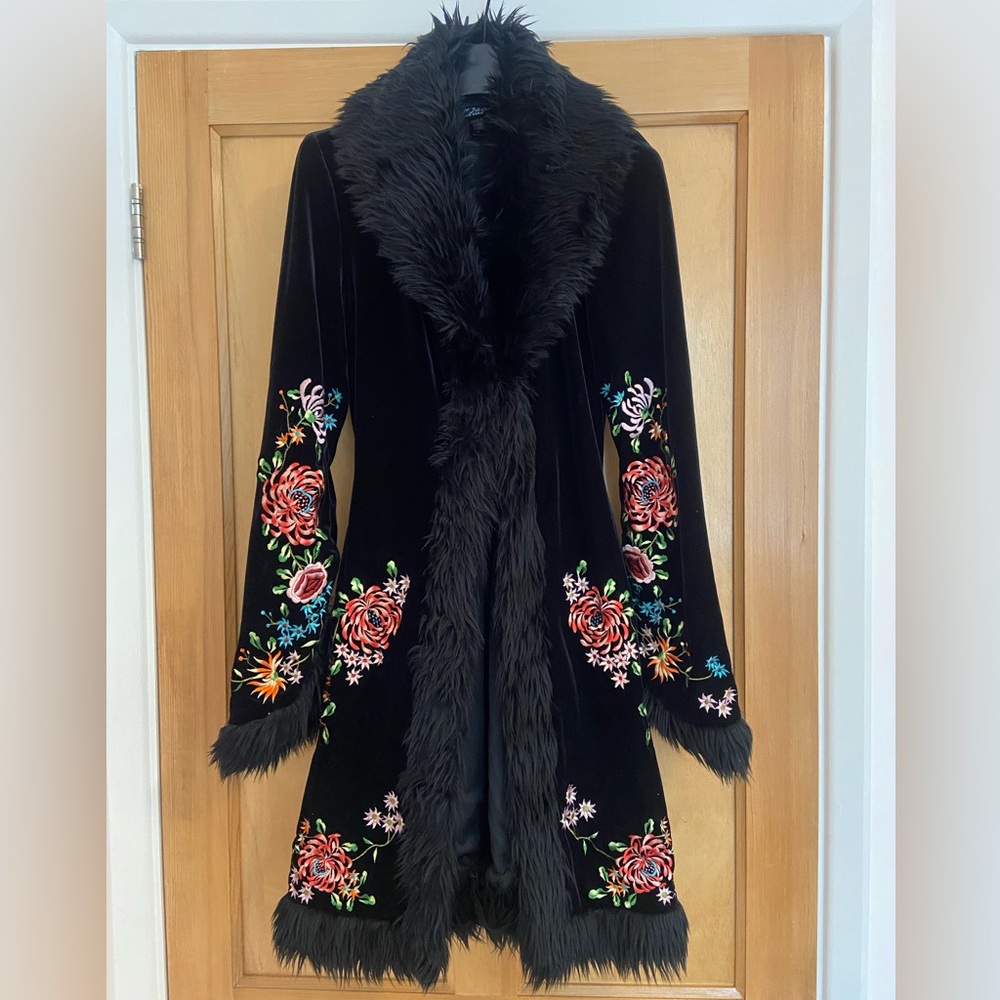 2 Pc set: Vintage Betsey Johnson New York Duster Coat and Matching Pants - Picture 2 of 8